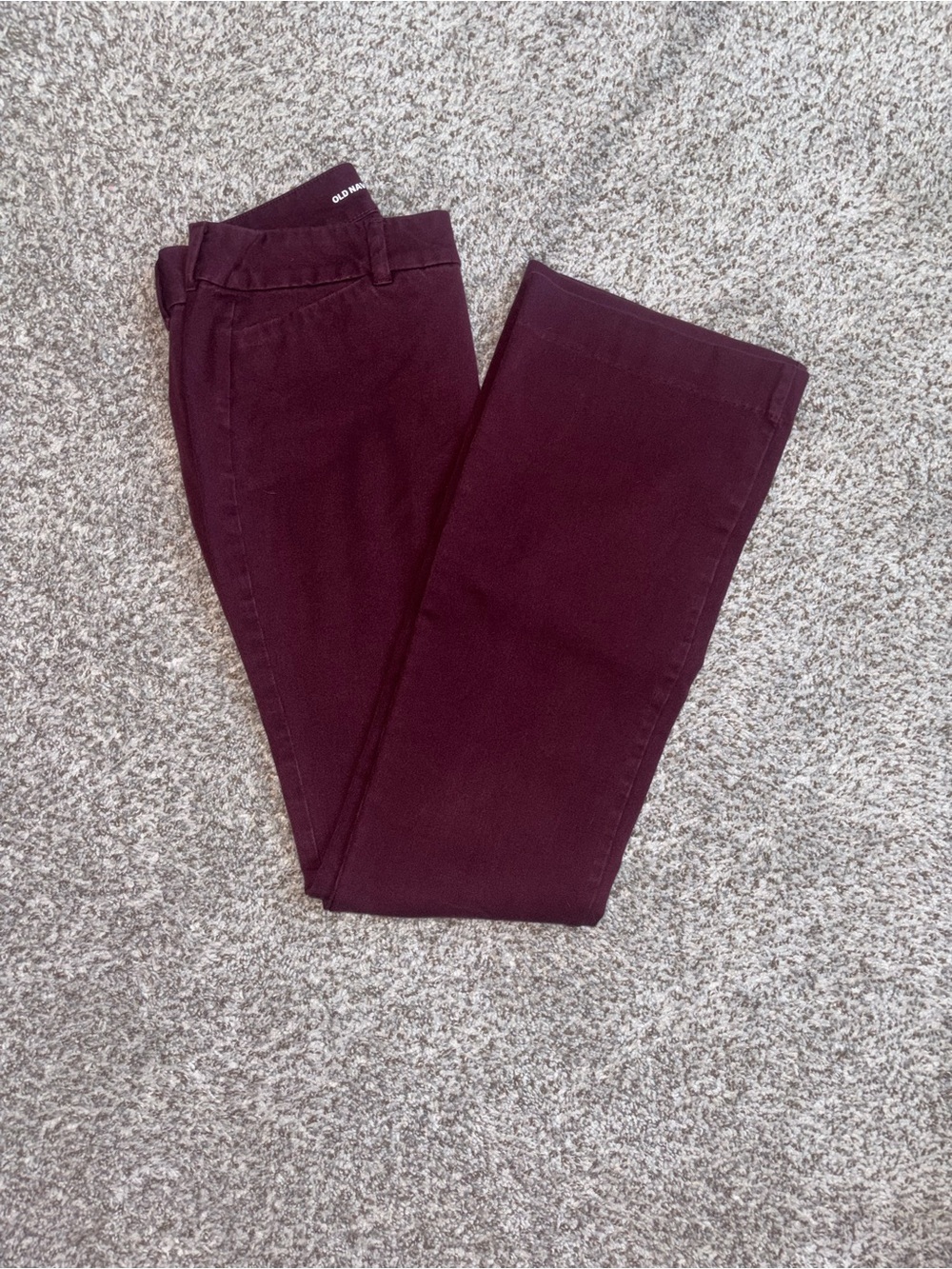 Old Navy High Rise Pixie Bootcut Pants Size 6 | Burgundy Wine Red Stretch - Picture 1 of 6